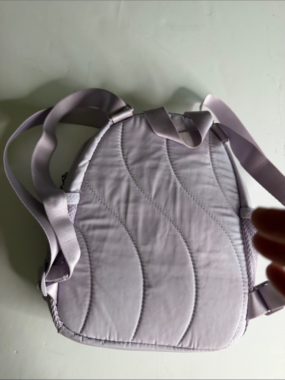 Adidas Mini Backpack Light Lavender Purple Iridescent Logo - Picture 6 of 9